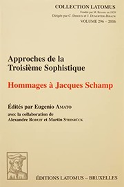 Cover of: Approches de la troisième sophistique: hommages à Jacques Schamp