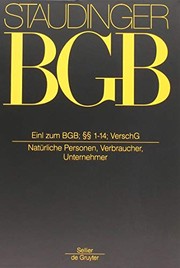 Cover of: Einleitung Zum BGB; §§ 1-14; VerschG