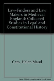 Cover of: Law-finders and law-makers in medieval England: collected studies in legal and constitutional history