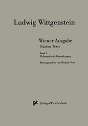 Cover of: Wiener Ausgabe Studien Texte: Band 1: Philosophische Bemerkungen