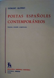 Poetas españoles contemporaneos by Dámaso Alonso