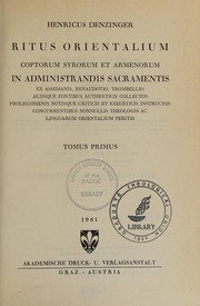 Cover of: Ritus orientalium Coptorum Syrorum et Armanorum in administrandis sacramentis