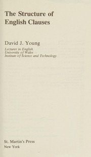 The structure of English clauses by David J. Young