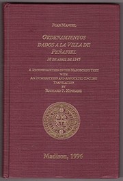 Cover of: Ordenamjentos dados a la villa de Peñafiel, 10 de abril de 1345