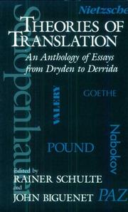 Cover of: Theories of translation: an anthology of essays from Dryden to Derrida