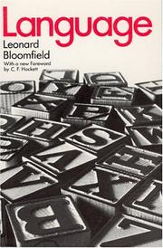 Cover of: Language by Leonard Bloomfield