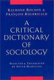 Cover of: A critical dictionary of sociology