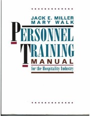 Cover of: Personnel training manual for the hospitality industry