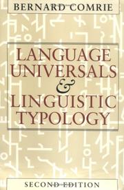 Language universals and linguistic typology by Bernard Comrie