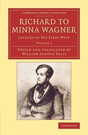 Cover of: Richard to Minna Wagner: Letters to His First Wife