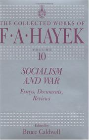 Socialism and war by Friedrich A. von Hayek