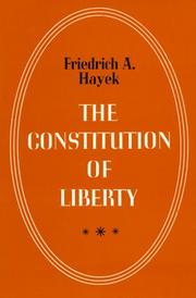 Cover of: The Constitution of Liberty