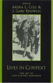Cover of: Lives in context by Ardra L. Cole