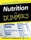 Cover of: Nutrition for dummies