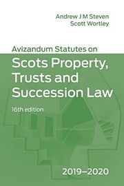 Cover of: Avizandum Statutes on the Scots Law of Property, Trusts and Succession: 2019-2020