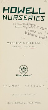 Cover of: Wholesale price list: fall 1953 - spring 1954