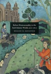 Cover of: Before Homosexuality in the Arab-Islamic World, 1500-1800