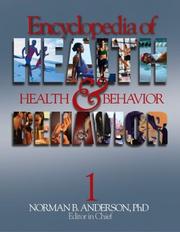 Cover of: Encyclopedia of Health and Behavior by Norman B. Anderson