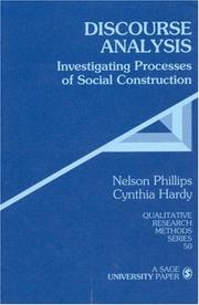 Cover of: Discourse analysis: investigating processes of social construction