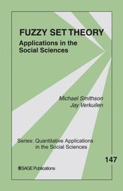 Fuzzy set theory : applications in the social sciences