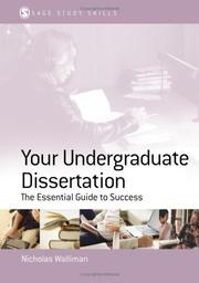 Your undergraduate dissertation : the essential guide for success