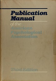 Cover of: Publication Manual of the American Psychological Association