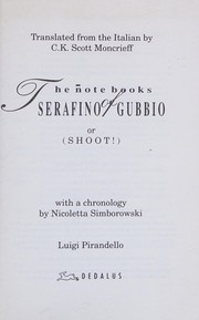 Cover of: The notebooks of Serafino Gubbio, or, (shoot!)