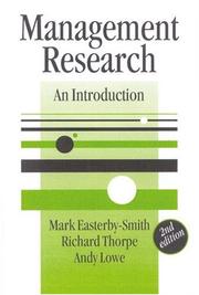 Cover of: Management Research by Mark Easterby-Smith, Richard Thorpe, Andy Lowe
