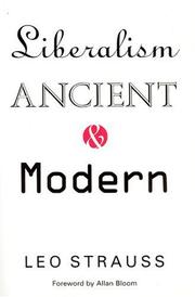 Cover of: Liberalism, ancient and modern
