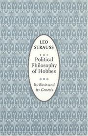 Cover of: The Political Philosophy of Hobbes by Leo Strauss