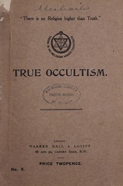 Cover of: True occultism by 