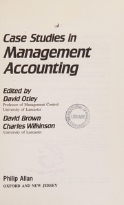 Cover of: Case studies in management accounting