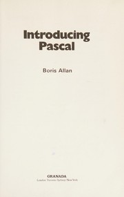 Cover of: Introducing Pascal