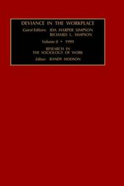 Cover of: Deviance in the Workplace (Research in the Sociology of Work) |
