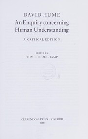 Cover of: An enquiry concerning human understanding: a critical edition