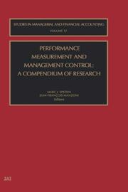 Cover of: Performance measurement and management control: a compendium of research