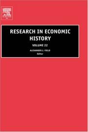 Cover of: Research in Economic History, Volume 22, Volume 22 (Research in Economic History) (Research in Economic History)