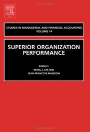 Cover of: Performance Measurement and Management Control, Volume 14: Superior Organizational Performance (Studies in Managerial and Financial Accounting)