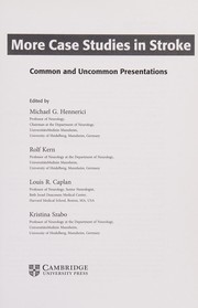 Cover of: More Case Studies in Stroke: Common and Uncommon Presentations