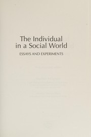 Cover of: Individual in a Social World