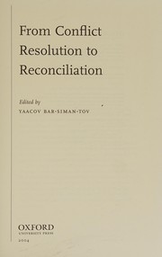 Cover of: From conflict resolution to reconciliation