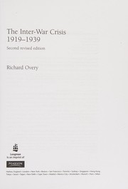 Cover of: The inter-war crisis 1919-1939 by Richard Overy