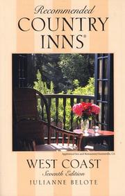 Cover of: Recommended Country Inns West Coast, 7th (Recommended Country Inns Series)