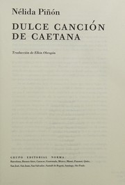 Cover of: Dulce canción de Caetana