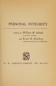 Cover of: Personal integrity by William M. Schutte