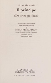 Cover of: Il principe by Niccolò Machiavelli