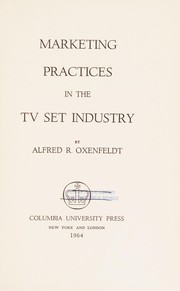 Cover of: Marketing practices in the TV set industry.