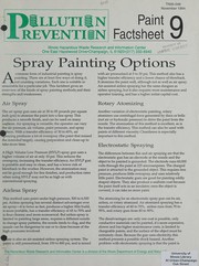 Cover of: Pollution prevention: spray painting options