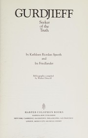 Cover of: Gurdjieff, seeker of the truth