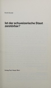 Cover of: Ist der schweizerische Staat zerstörbar?